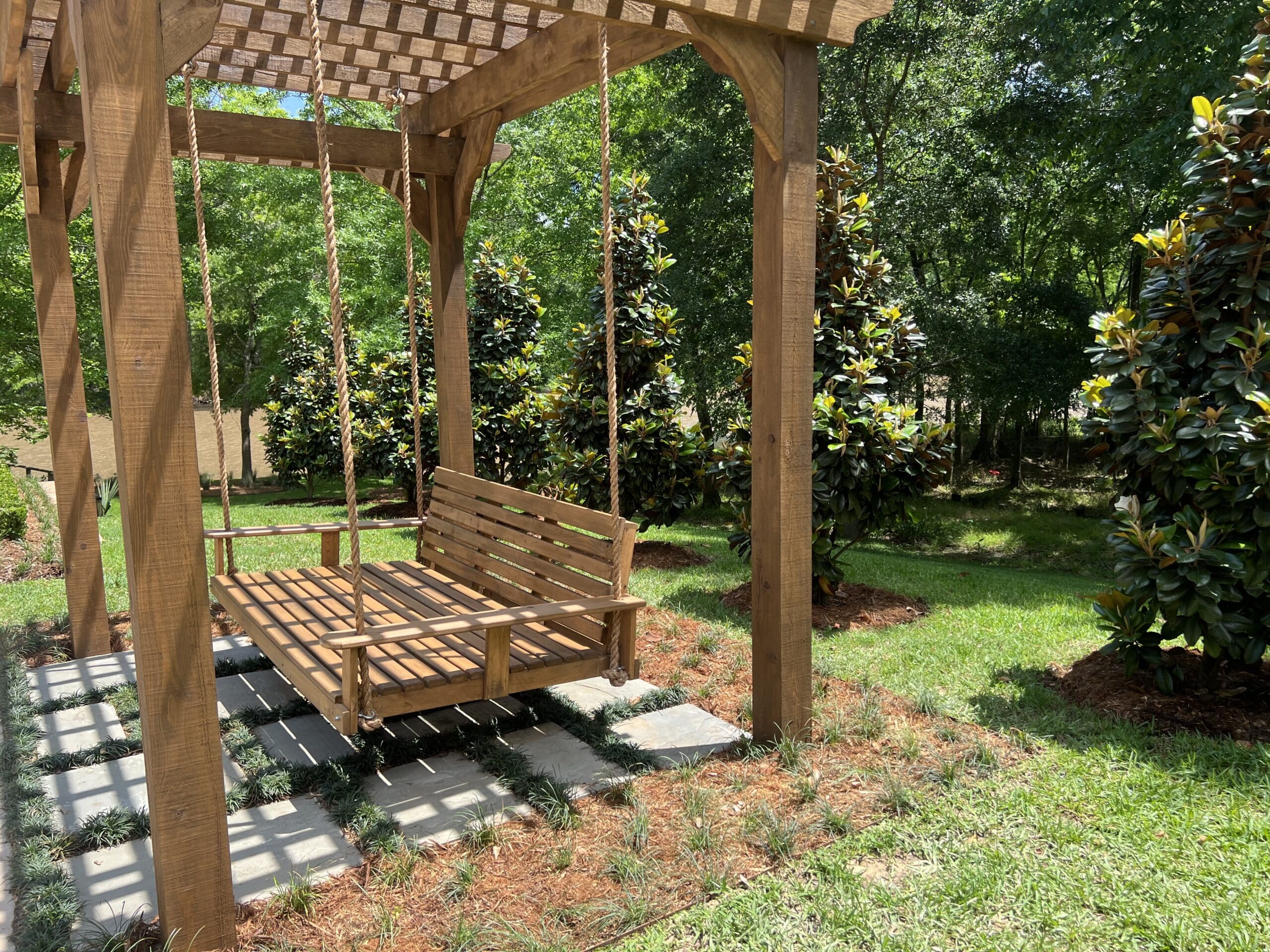 pavers under swing